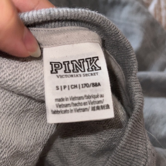 Pink Victoria's Secret Drawstring Waist Sweatshirt Gray - Picture 6 of 7